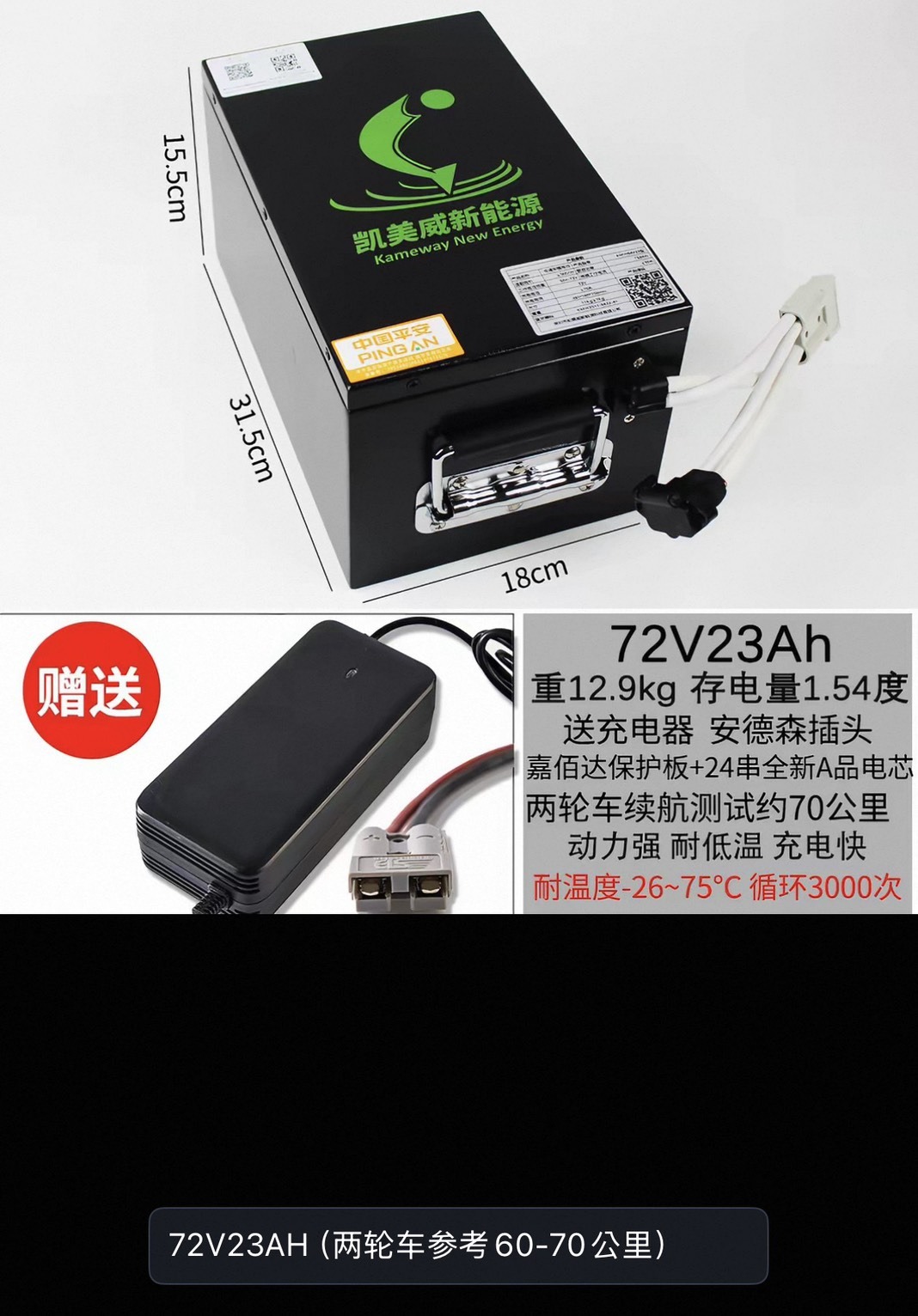 72V23Ah 電動車鋰電池完整產品介紹
